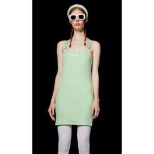 Zara X Lotto Limited Edition Capsule Collection Green Mini Tank Sheath Dress
